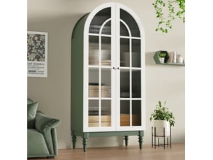 Vitrine coloris vert 3 étagère(s) OKWISH - 76 cmx165 cm