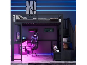 Lit mezzanine 140x200 cm <strong></strong>  <strong></strong> coloris noir
