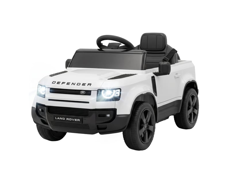 Voiture électrique suv pour enfants land rover defender 12v, télécommande, suspension, démarrage progressif, vitesse 2,7-4,5 kmh, blanche - Conforama B