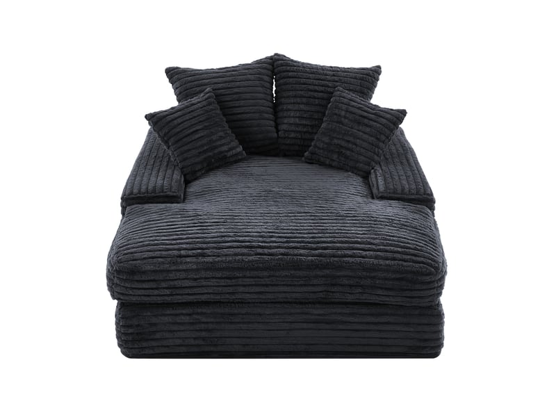  Canapé convertible 027r gris slim en velours côtelé, 4 coussins, multifonctionnel  - Conforama A