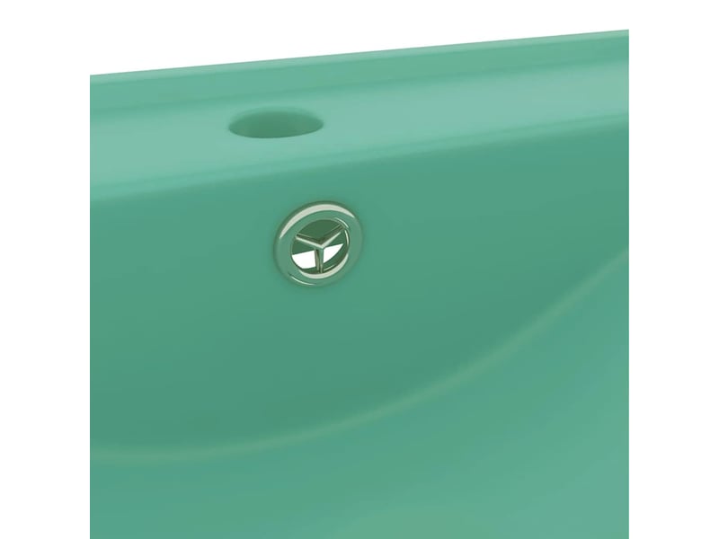  Lavabo de bain, vasque à poser avec trou de robinet vert clair mat 60x46 cm céramique cf65632  - Conforama E