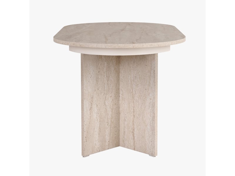  Table à manger extensible ovale beige 160-200 cm  - Conforama E