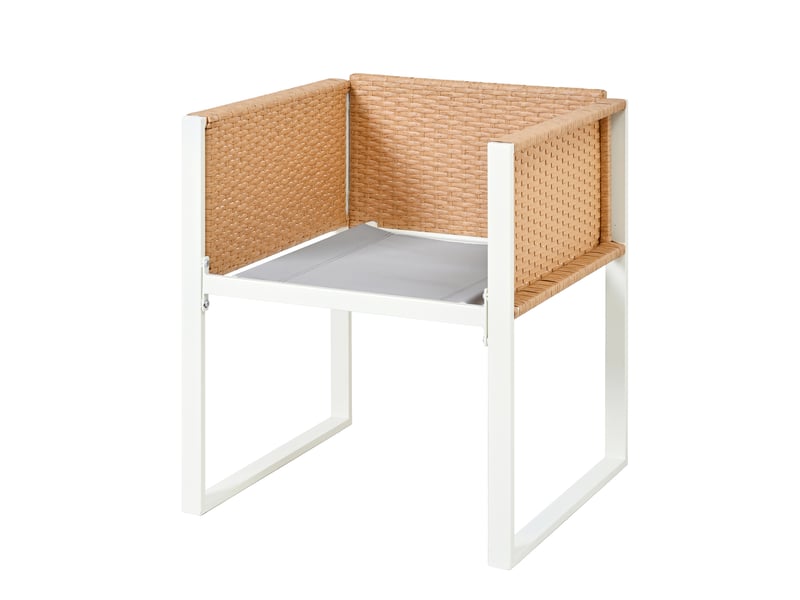 Salon de jardin,170x80x75 cm,6 places avec table,rotin pe,marron et blanc - Conforama E