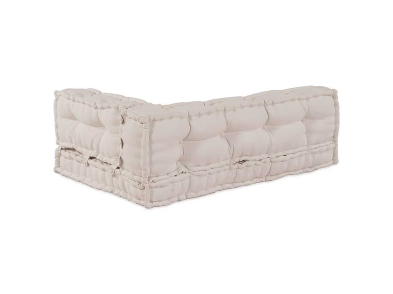  Coussin de canapé sur palette, coussin de chaise 3 pc tissu crème 120 x 80 x 34 cm cf54208  - Conforama D