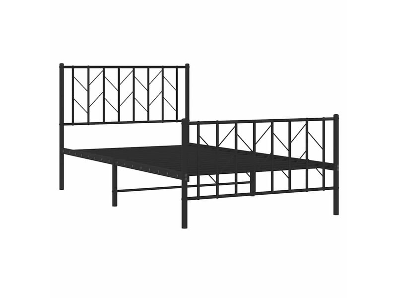  Lit simple- lit adulte -  cadre de lit métal sans matelas et pied de lit noir 100x200 cm  - Conforama C