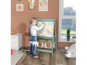 Chevalet enfant 54x46,5x93 cm 3-en-1 bois vert