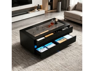 Table basse rectangulaire coloris noir - 50 cmx100 cm