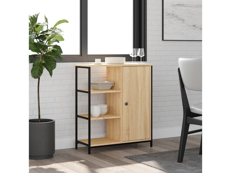  Buffet - bahut - meuble de rangement chêne sonoma 70x30x80 cm bois d'ingénierie  - Conforama B