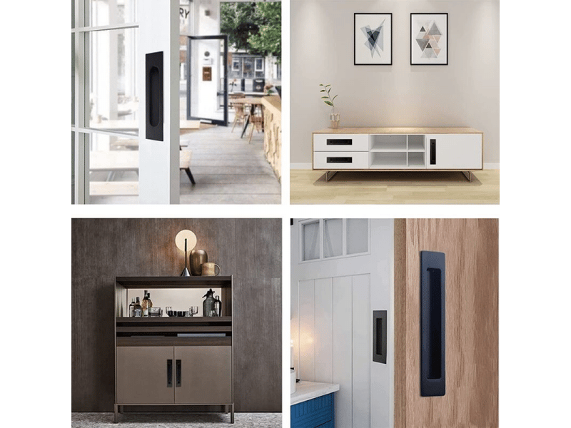  Poignée pour porte coulissante - poignée pour meuble - aluminium - 2 pièces - 160 mm - noir  - Conforama D