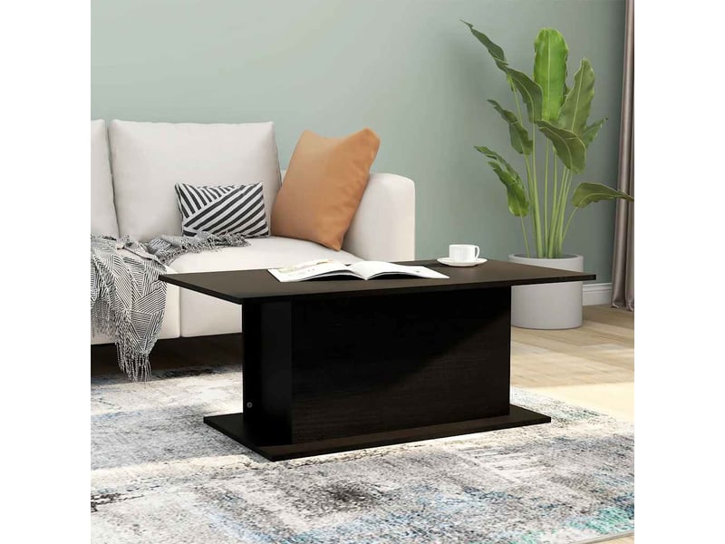  Table basse rectangulaire | table de salon noir 102x55,5x40 cm bois d'ingénierie  - Conforama B