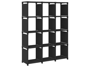 Étagère d'affichage 12 cubes noir 103x30x141 cm tissu