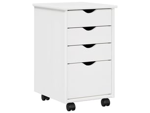 Caisson roulant de bureau avec roue blanc 34 x 39 x 56 cm pin massif