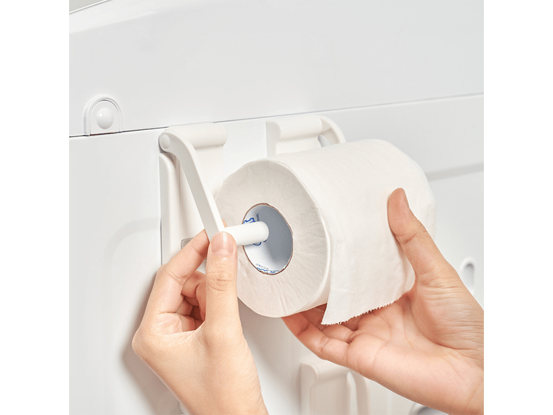  Distributeur de papier toilette pratique, porte-papier toilette mural simple, distributeur de papier toilette en plastique, blanc  - Conforama E