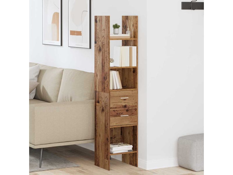  Bibliothèque 2 niveaux, armoire à livres 40 x 35 x 180 cm bois d'ingénierie shl3702  - Conforama D