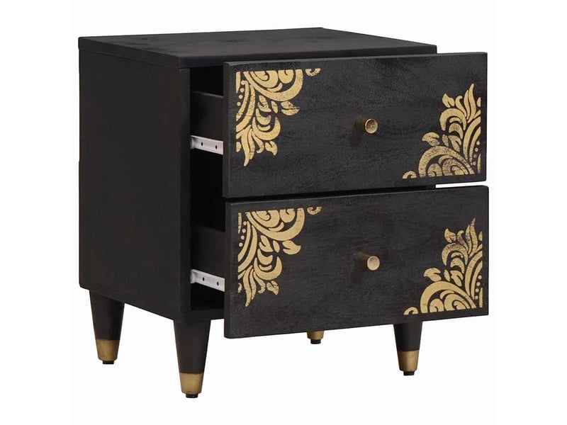  Table de chevet - cabinet de chevet - table de nuit 2 pièces noir 40 x 33 x 46 cm  - Conforama B