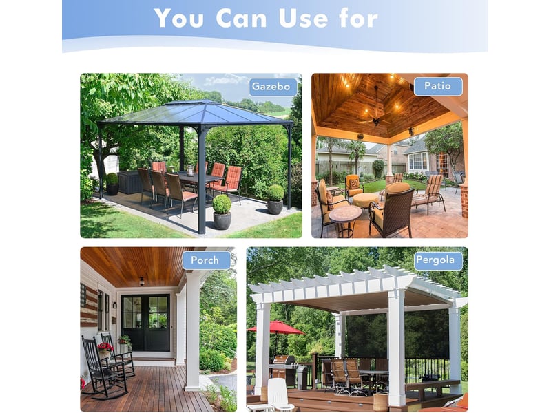  Rideaux transparents imperméables pour terrasse, lot de 2, 132 x 213 cm, filtrant la lumière, avec œillets, pour véranda, tonnelle,jardin, blanc  - Conforama E