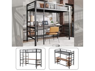 Lit mezzanine 90x200 cm DZMDIP   coloris noir