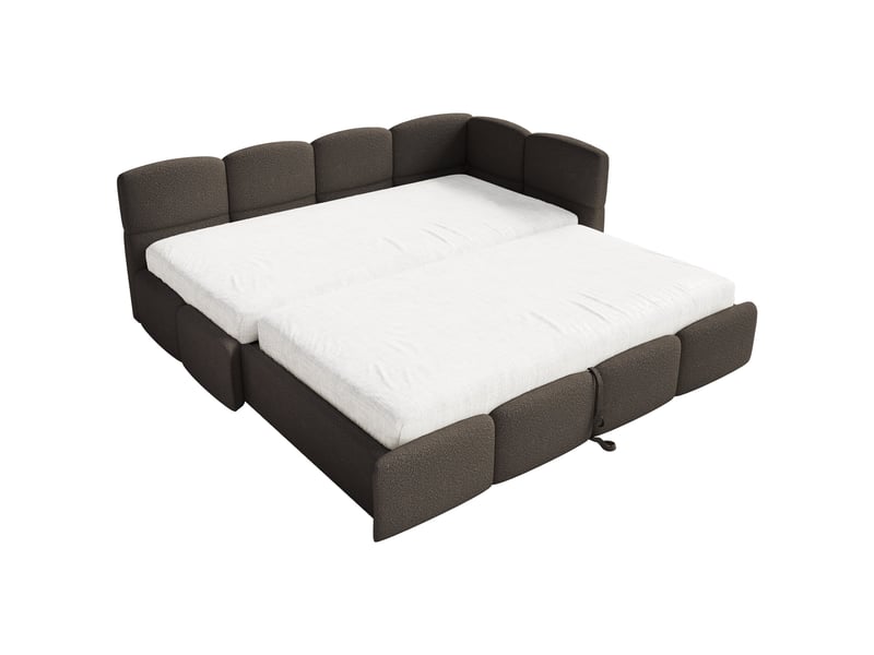  Selsey cloudy - lit rembourré - 170x185 cm - bouclé marron - côté droit Cloudy - Conforama D