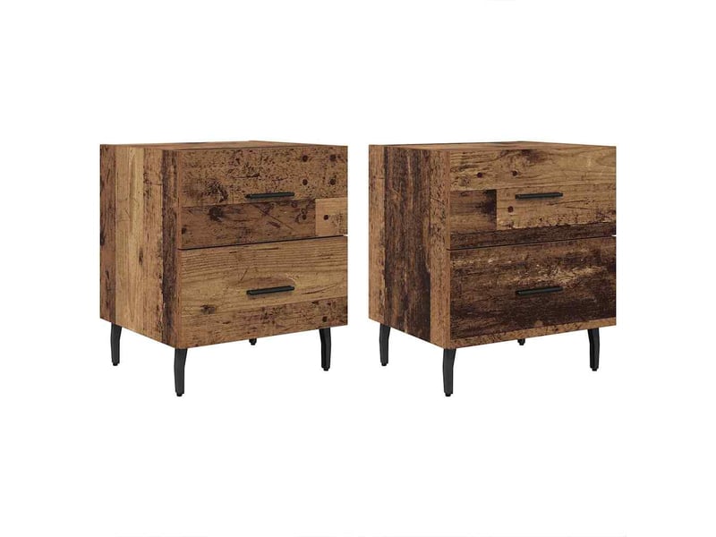  Table de chevet 2 pièces bois ancien 40 x 35 x 47,5 cm  - Conforama A