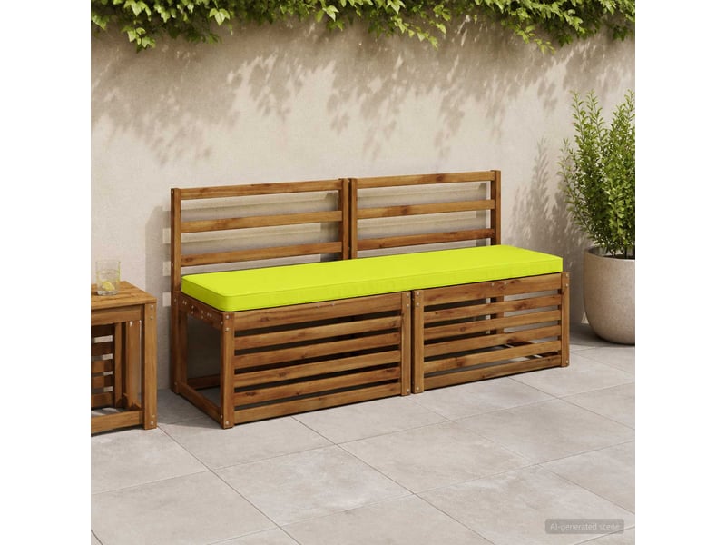 Lot de 2 coussins de banc, coussins d'assise vught 100 % polyester vert vif. Cf58263 - Conforama B
