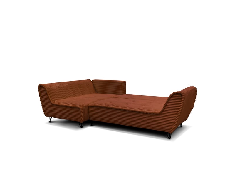 Canapé taormina - velours côt. Cinnamob - angle g - convert. - 4 pl - rouille 3CA59.AM.4AC.G.09 - Conforama E