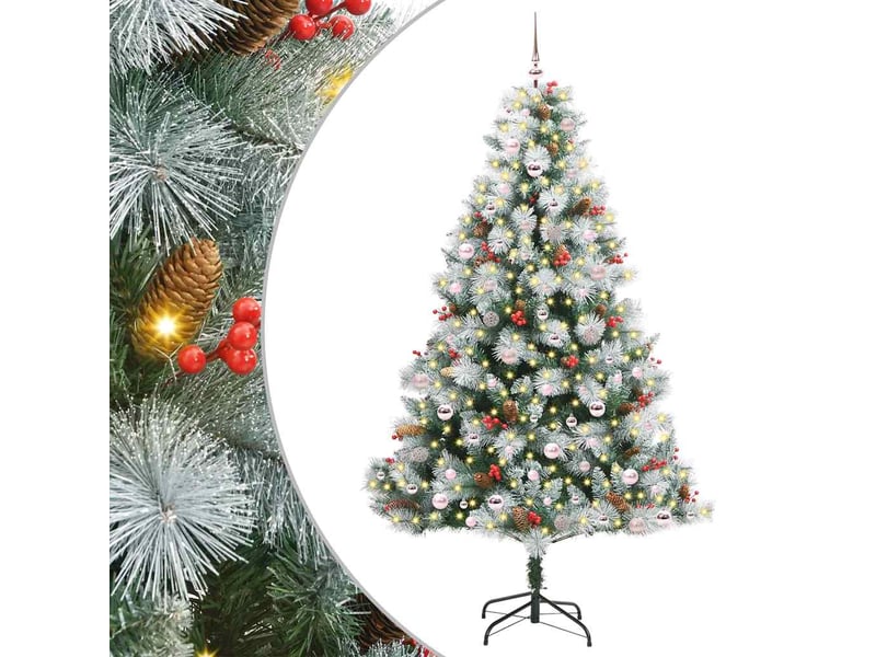Sapin de noël, arbre de noël artificiel vert et blanc 240 cm cf61505 - Conforama A