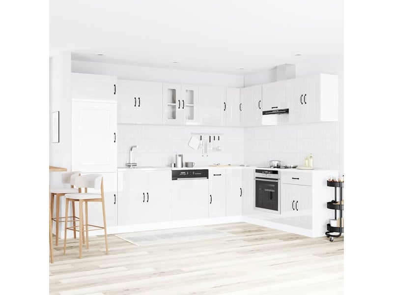  Meuble de rangement, armoire de cuisine kalmar blanc brillant 80x46x81,5cm  - Conforama B