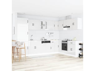 Meuble de rangement, armoire de cuisine kalmar blanc brillant 80x46x81,5cm