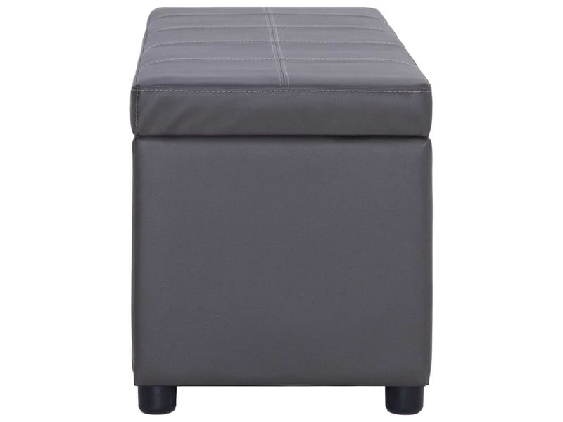  Banc d'entrée, banc d'intérieur avec compartiment de rangement 116 cm gris similicuir  - Conforama C