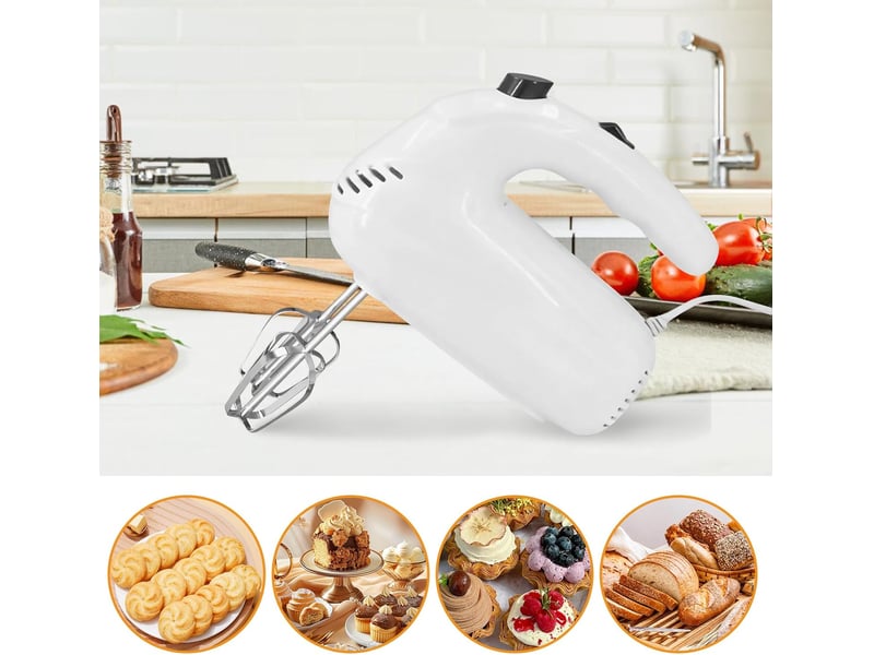  Fouet electrique 200w, batteur electrique 5 vitesses, batteur mixeur avec 4 fouets, batteurs à main pour œufs, crème, pâte, petit no - Conforama B