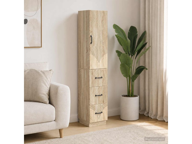 Ensemble de meubles 2 pcs, rangement de salon 33 x 34,5 x 87 cm bois d'ingénierie shl701 - Conforama B