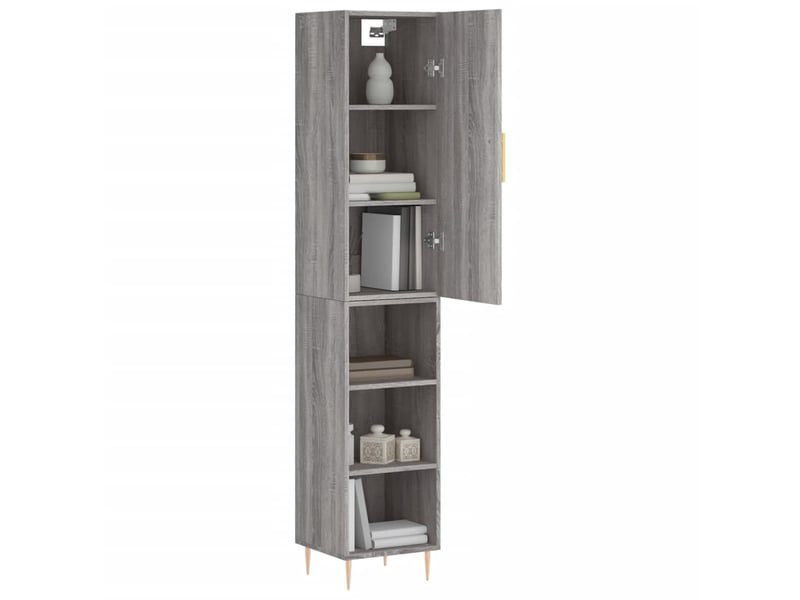  Buffet haut - bahut - meuble de rangement sonoma gris 34,5x34x180 cm bois d'ingénierie  - Conforama C