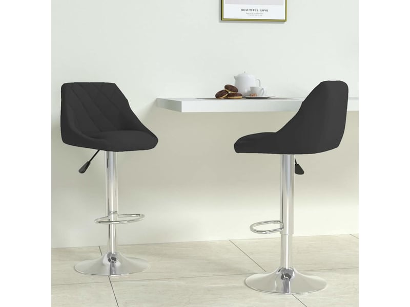  Lot de 2 tabouret de bar, chaise de bar noir velours shl35481  - Conforama B