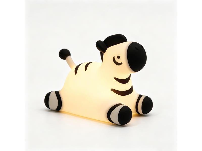  Veilleuse enfant zèbre – lampe silicone douce, led dimmable, rechargeable usb, minuterie, veilleuse chambre enfant ou adulte, cadeau fête  - Conforama A