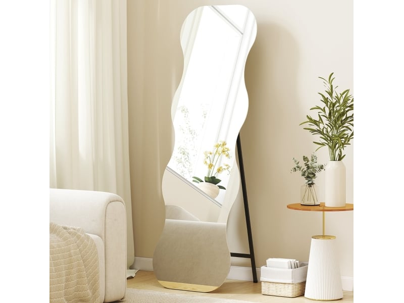  Grand miroir sans cadre, forme ondulée, noir  - Conforama B