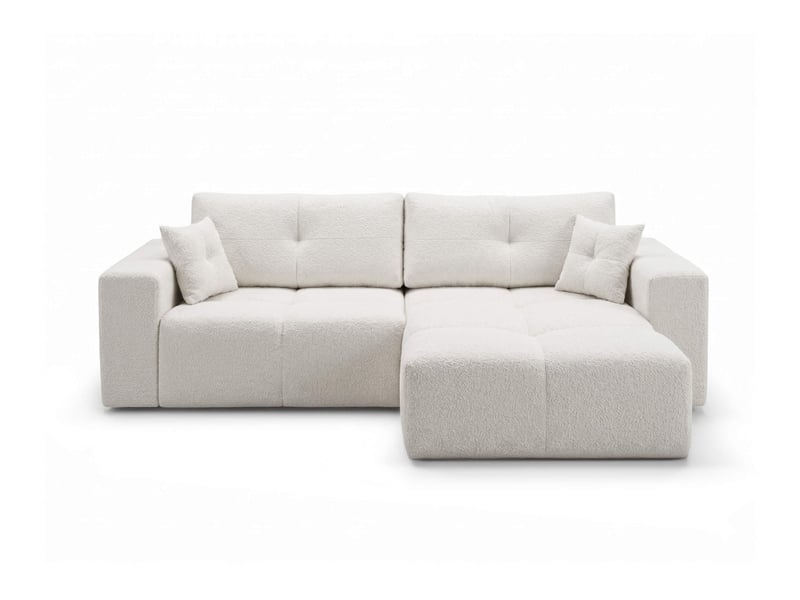  Celine - canapé d'angle convertible et réversible 4 places en bouclette  - Conforama E