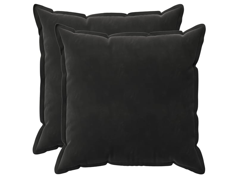  Lot de 2 coussins avec oreiller, coussins décoratifs houten noir fløjl cf51076  - Conforama A