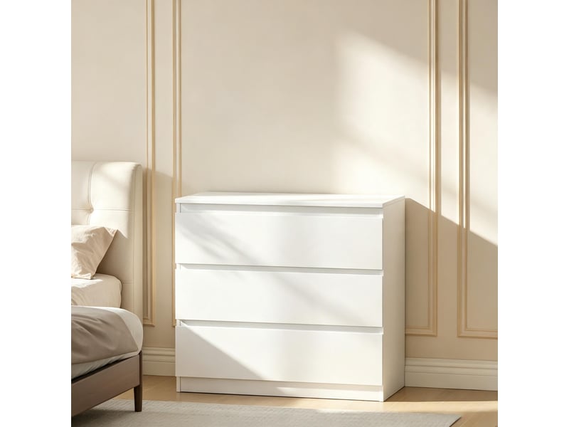  Commode 3 tiroirs sans poignées blanc 80 x 39 x 73 cm T5828P561735 - Conforama B
