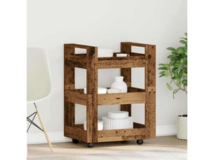 Desserte de cuisine, chariot de rangement bois ancien 60x45x80 cm shl3482