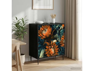 Commode 1 tiroir(s)    <strong></strong> <strong></strong> coloris noir largeur 66 cm