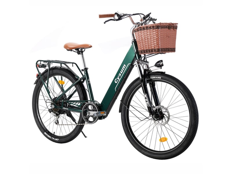  Vélo électrique de ville cysum cityrun, 250 w, batterie 36 v 10 ah, vert Cityrun - Conforama B