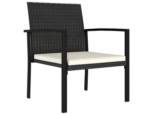 Lot de 2 chaises à manger de jardin | chaise d'extérieur résine tressée noir