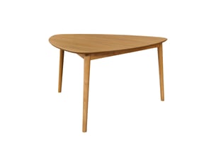 Table à manger triangulaire bois d'hévéa placage chêne 6 places naturel - ninon