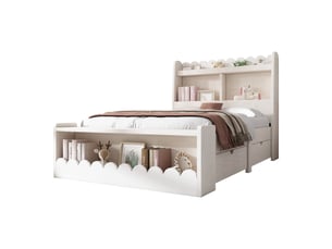 Lit avec rangement 90x190 cm PEXCHO   coloris bicolore