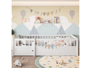 Lit simple 90x190 cm OKWISH coloris blanc