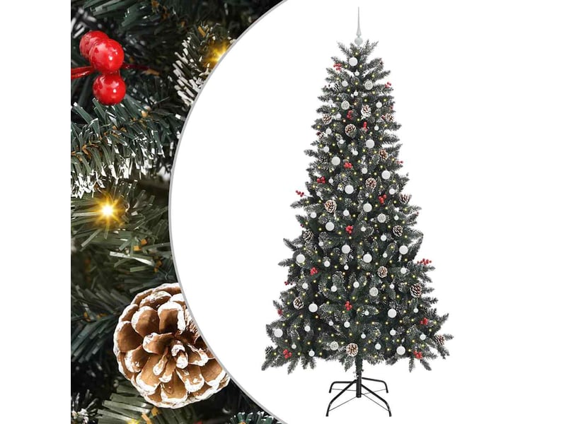  Sapin de noël artificiel, arbre de noël vert 240 cm pvc, plastique et acier shl667  - Conforama A