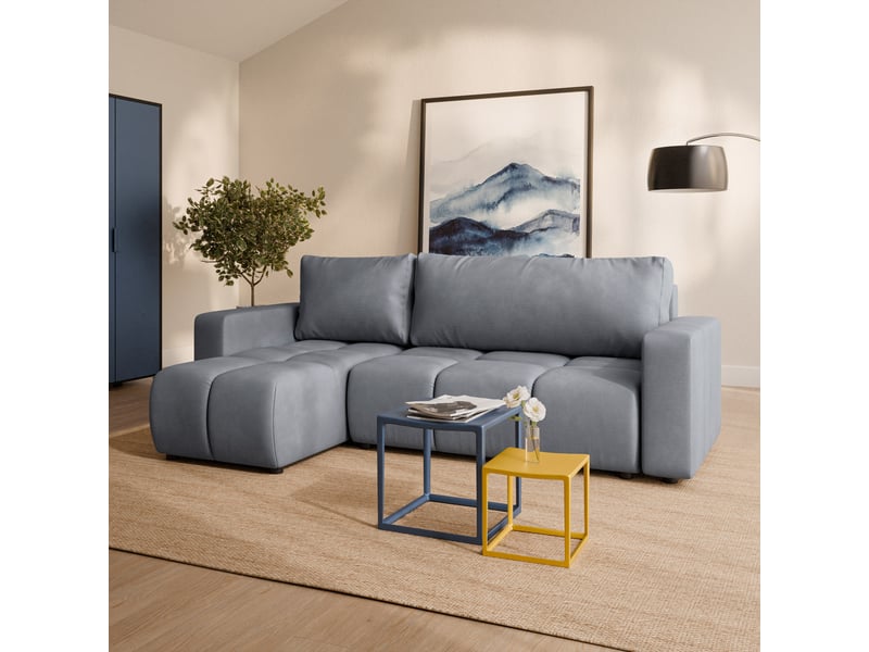  Canapé d'angle ramil, tissu peluche gris  - Conforama B