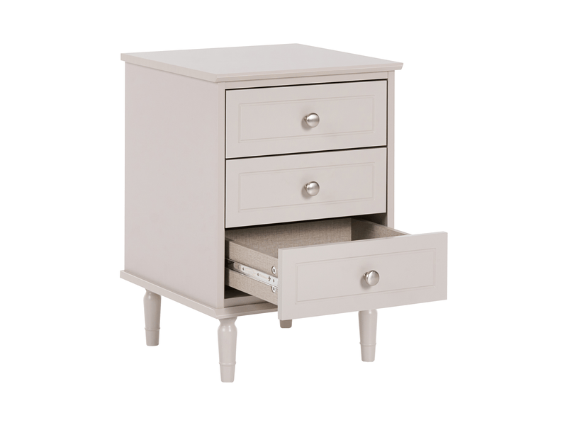  Table de nuit à 3 tiroir oberon beige  - Conforama D