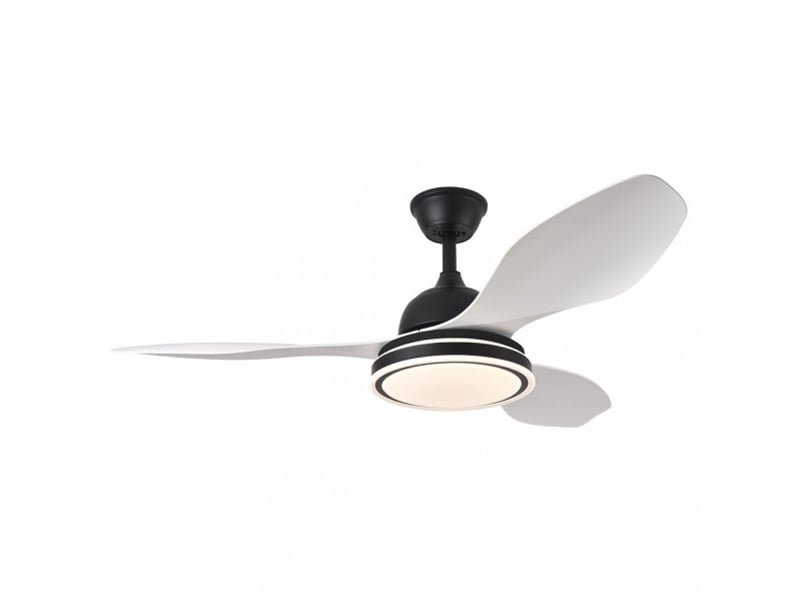  Ventilateur de plafond fabrilamp datoo dc noirblanc 3 pales 122 cm 6 vitesses led 48 w télécommande 182991326 - Conforama C