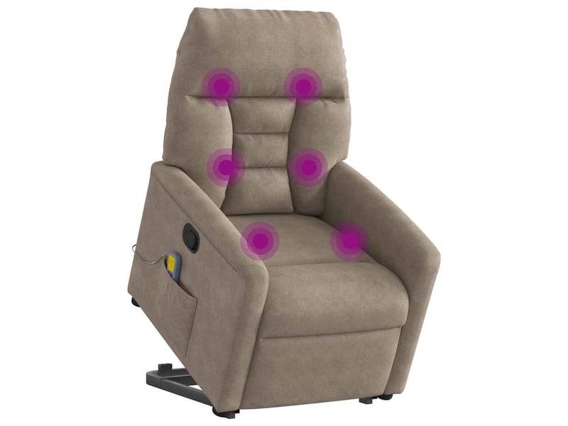 Fauteuil inclinable de massage, fauteuil relax taupe tissu microfibre shl44583 - Conforama C